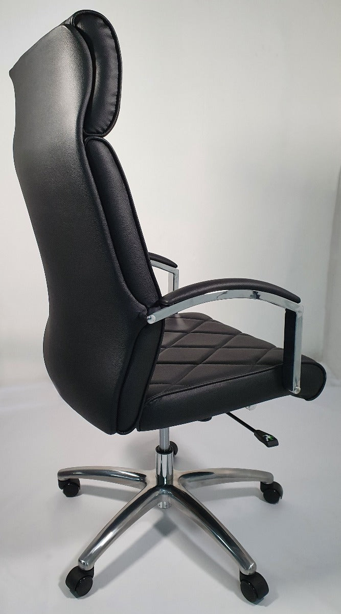 Modern Black Genuine Hide Leather Executive Office Chair - ZMA-217